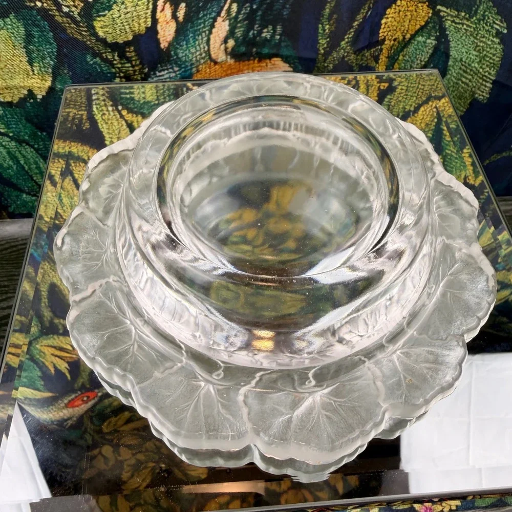 Barolac Josef Inwald Frosted Glass‎ Geranium 1930s Champagne Wine Bottle Holder